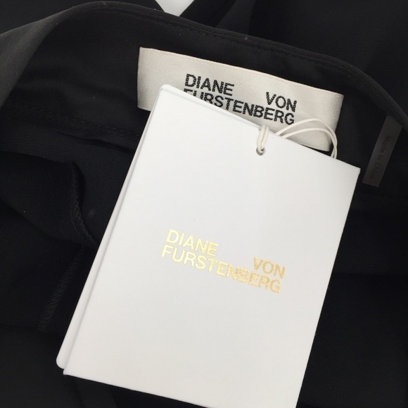 DVF Diane von Furstenberg Garnett black trousers pants flare crepe satin new 4 - Picture 6 of 7